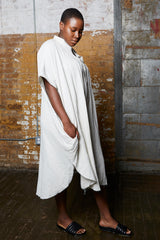 OAK pintuck maxi dress putty plus size CoverstoryNYC