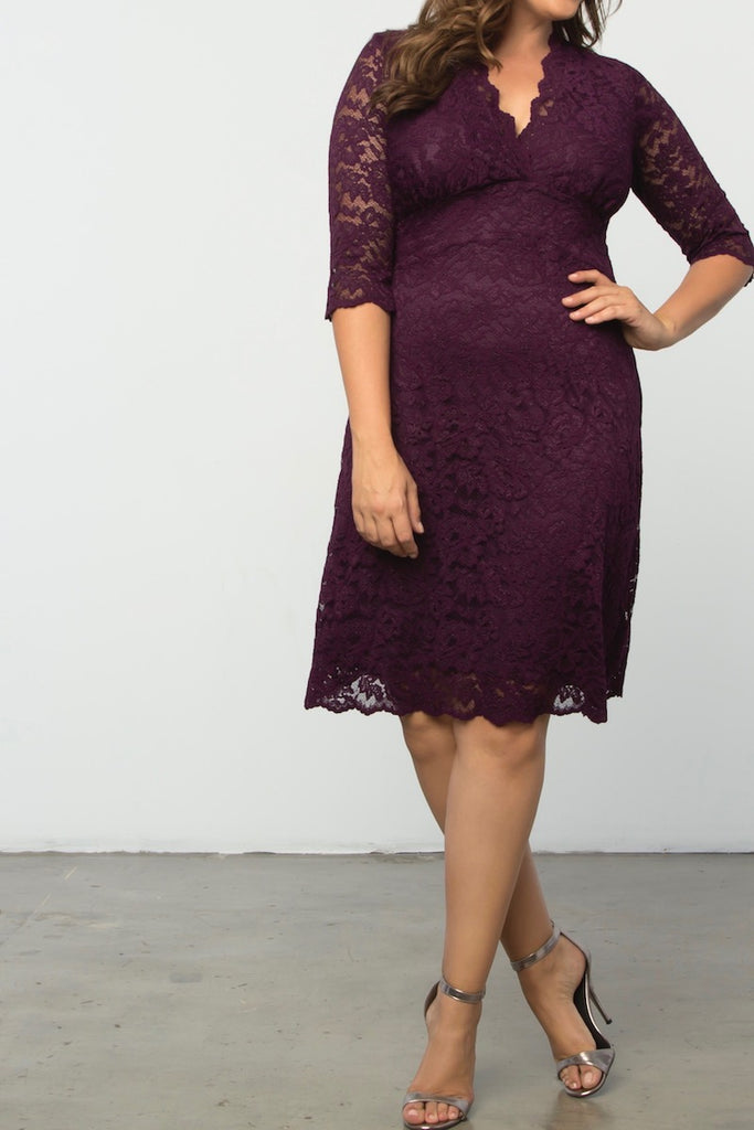 Kiyonna boudoir dress plus size wine