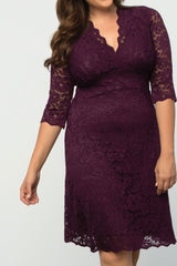 Kiyonna boudoir lace dress plus size wine coverstorynyc