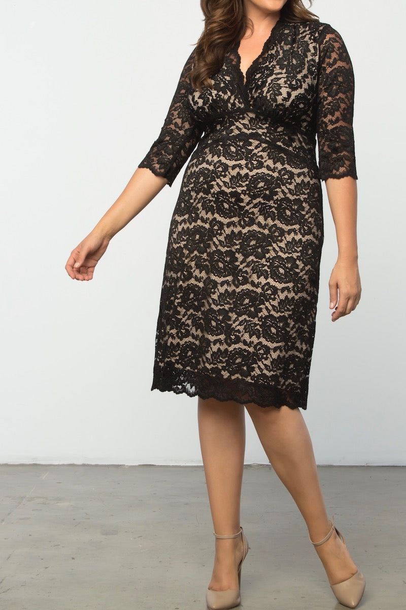 Kiyonna Boudoir Lace Dress plus size black CoverstoryNYC
