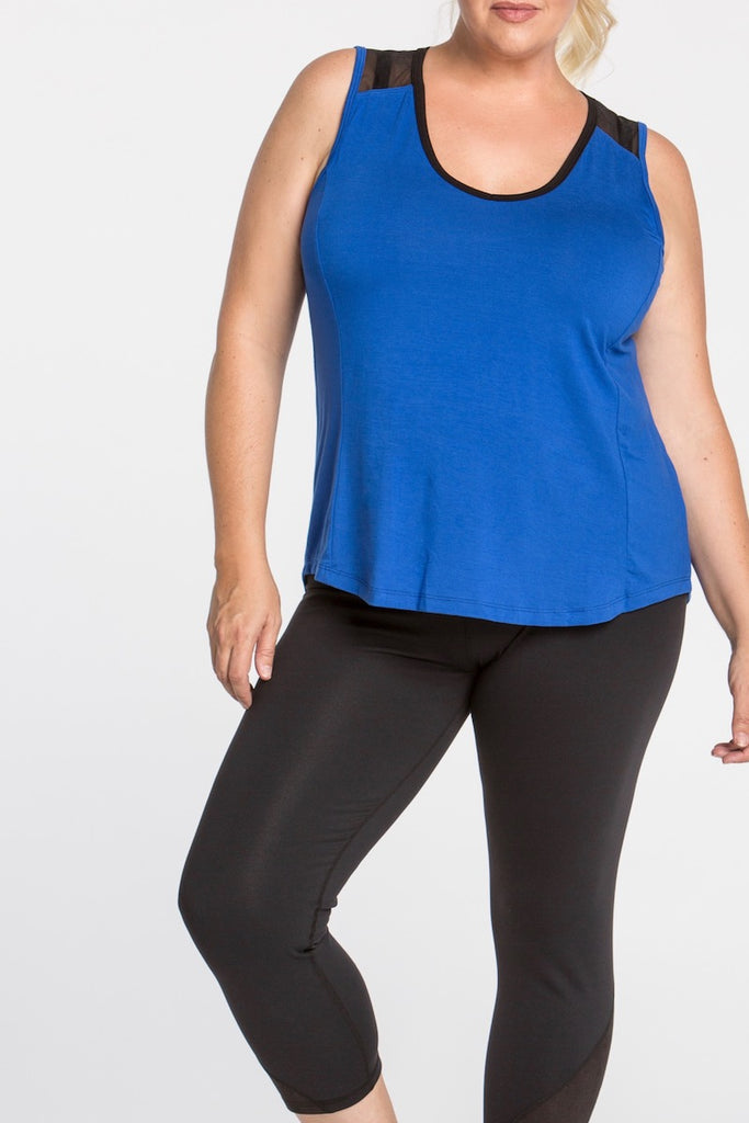 lola getts mesh back tank royal plus size coverstorynyc