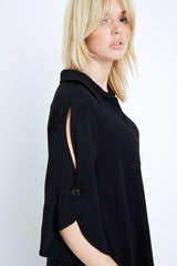 Shegul cape sleeve blouse black plus size coverstory