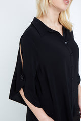 Shegul cape sleeve blouse black plus size coverstoryNYC