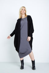 Shegul Mia cocoon cardigan plus size black Coverstory