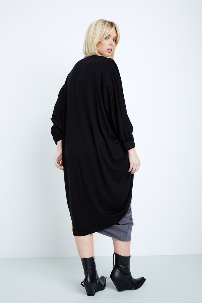 Shegul Mia cocoon cardigan plus size black Coverstory