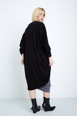 Shegul Mia cocoon cardigan plus size black Coverstory