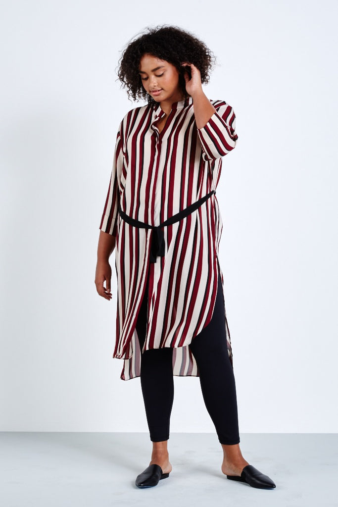 elvi stripe shirtdress