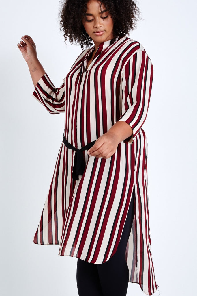 elvi stripe shirtdress plus size coverstorynyc