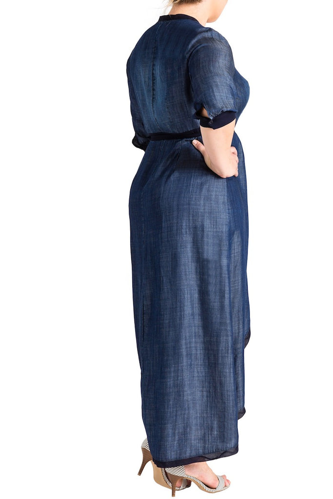 Standard & practices elle denim maxi dress plus size