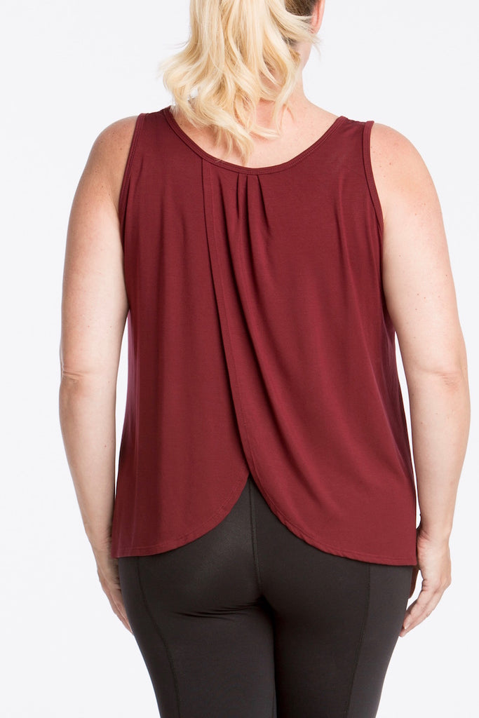 lola getts tulip back tank plus size maroon coverstoryNYC