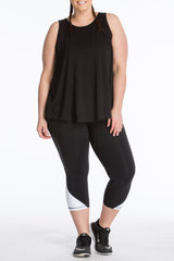 Lola Getts Skinny Colorblock Capri - Black White