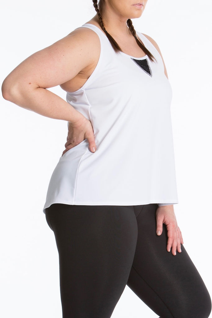 Lola Getts Easy Tank white black plus size activewear