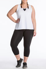 Lola Getts Easy Tank white black plus size activewear