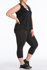 Lola Getts Easy Tank plus size activewear black white