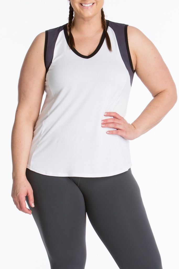 Lola Getts Color Block Muscle Tee plus size activewear Coverstory