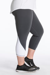 lola getts skinny colorblock capri charcoal white plus size