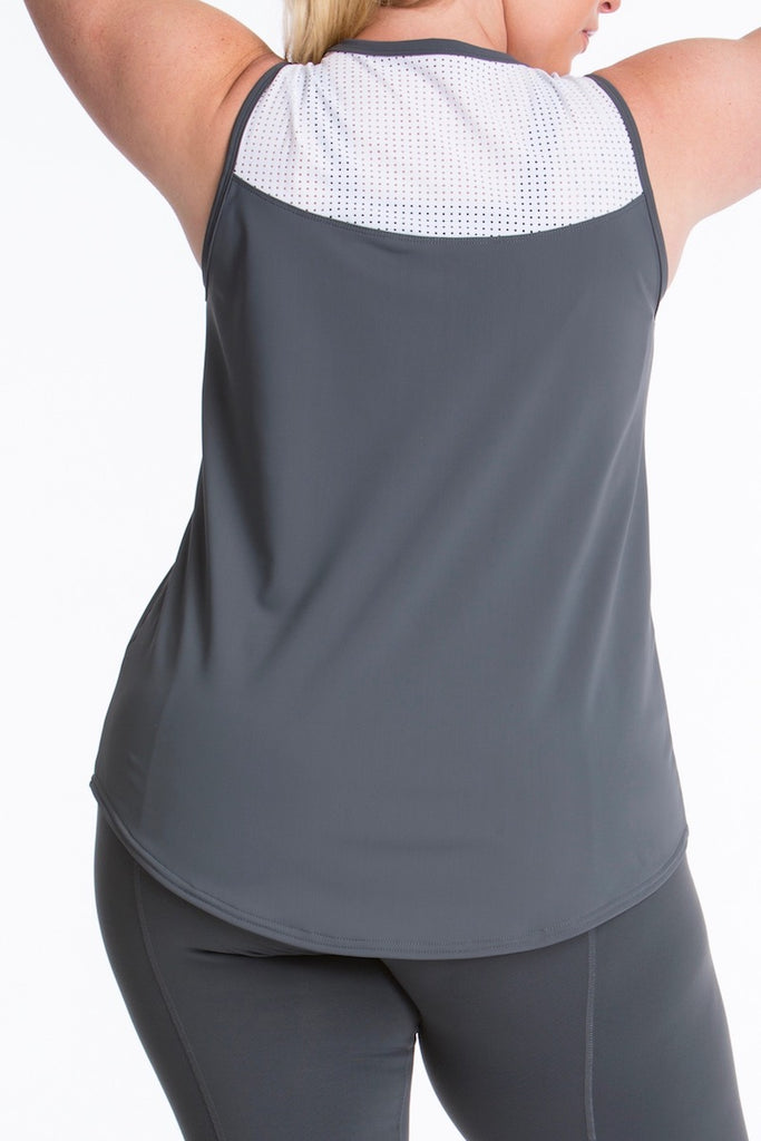 Lola Getts Sport Sleeveless plus size charcoal white CoverstoryNYC