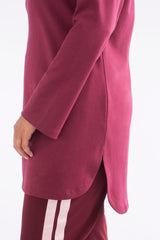 see rose go Peek-a-Boo Tunic Bordeaux plus size