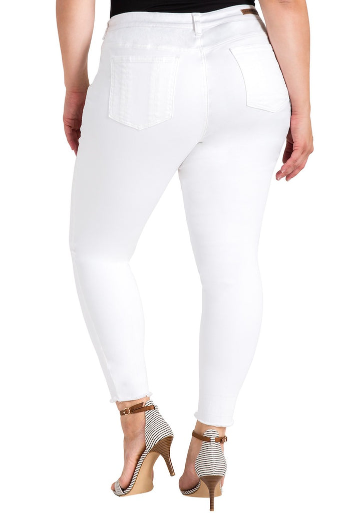 Standard & Practices Virginia Released Hem Skinny Plus size jeans White Coverstory