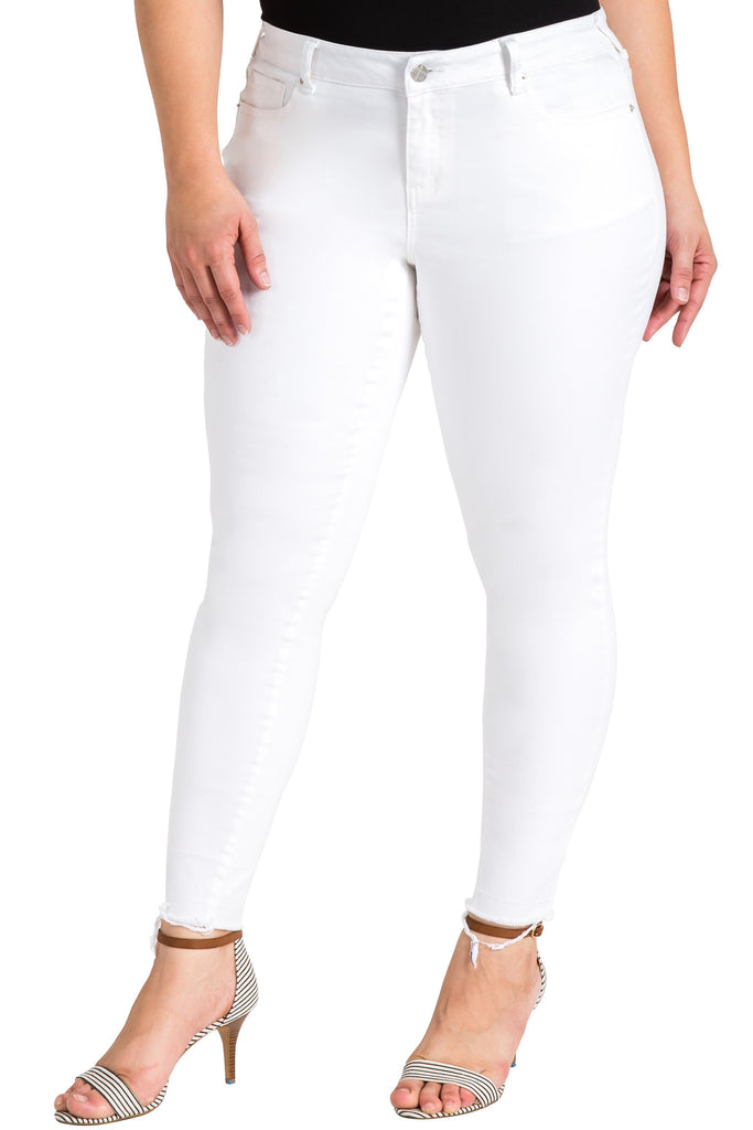 Standard & Practices Virginia Released Hem Skinny Plus size jeans White Coverstory