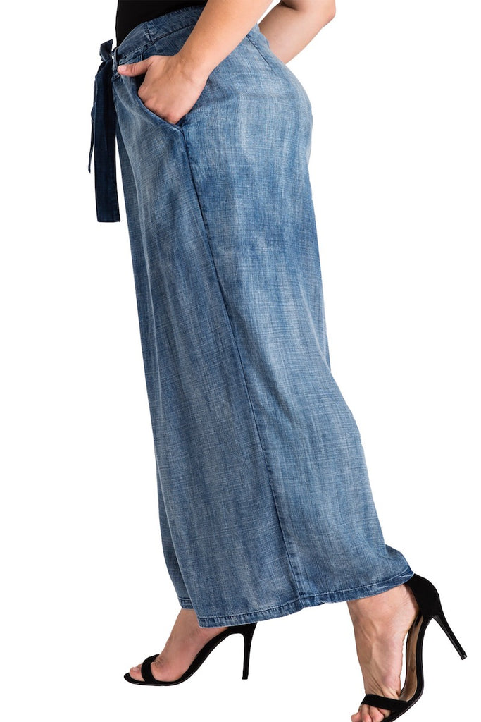 Standard & Practices Sophi Denim Culottes plus size coverstorynyc