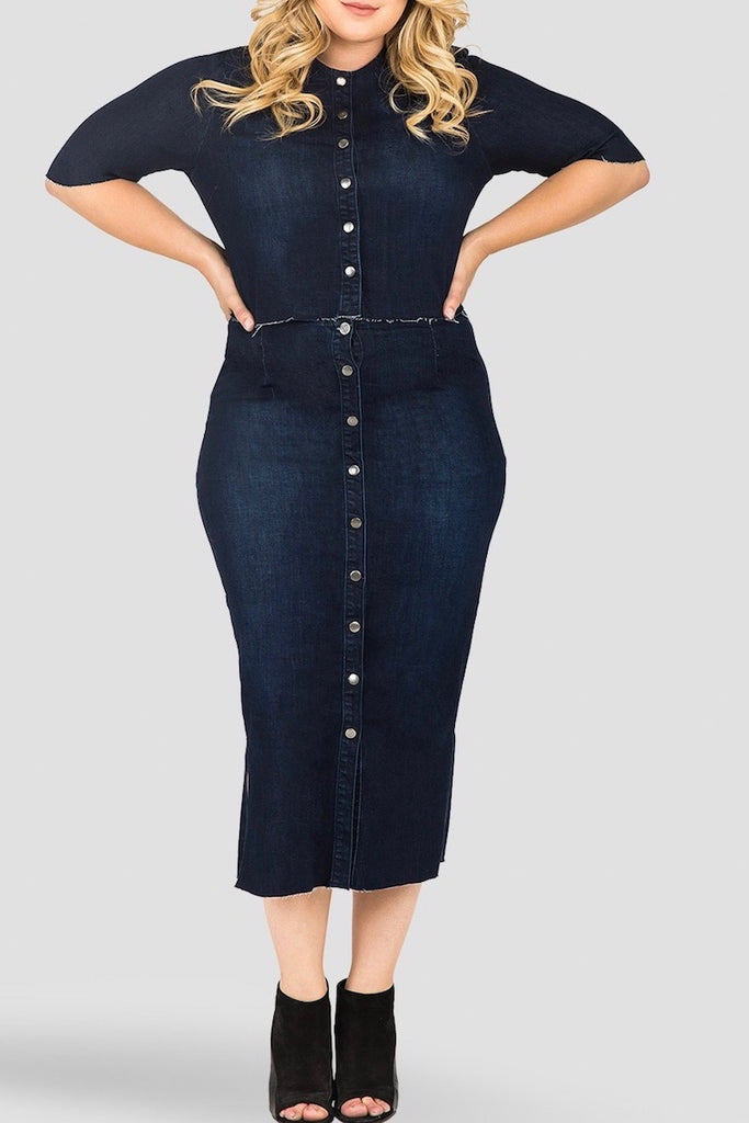 Standards & Practices plus size Elanse cropped denim jacket COVERSTORY