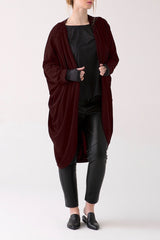 Shegul Mia cocoon cardigan bordeaux plus sizde CoverstoryNYC