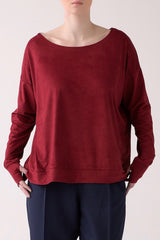 shegul valerie vegan suede tee plus size bordeaux
