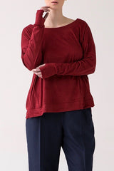 shegul valerie vegan suede tee plus size bordeaux