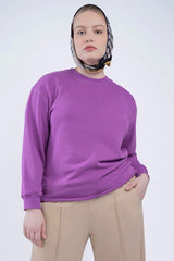 See Rose Go Slouchy Crew Sweatshirt - Berry