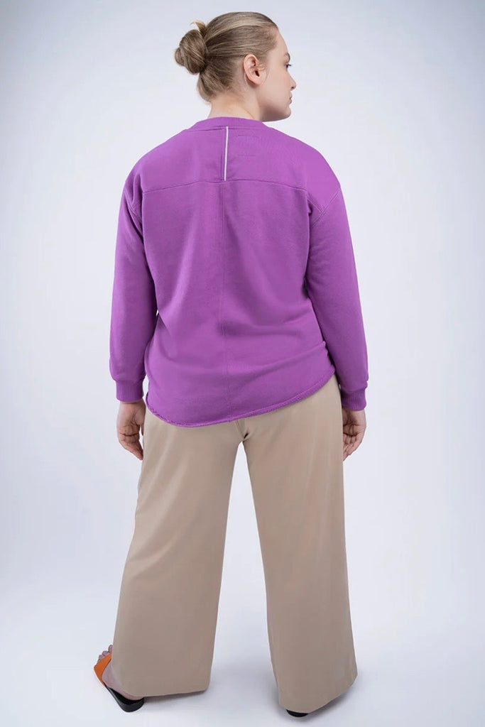 See Rose Go Slouchy Crew Sweatshirt - Berry