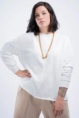 See Rose Go Slouchy Crew Sweatshirt - Bright White