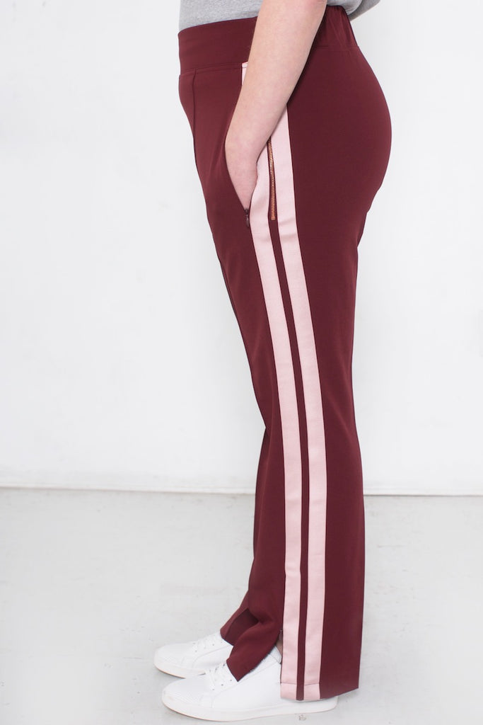 See Rose Go Track Pants Plus size Bordeaux CoverstoryNYC