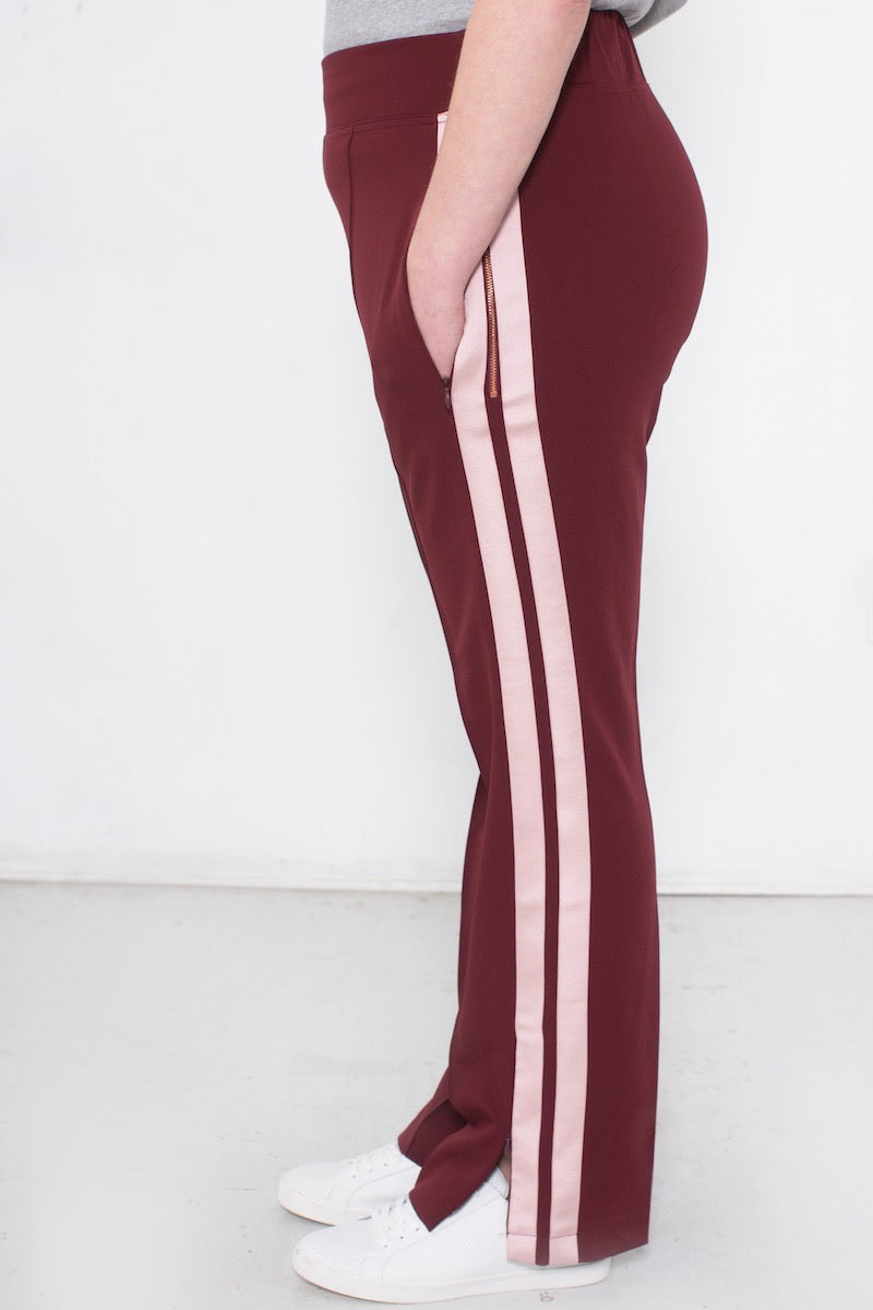 See Rose Go Track Pants Plus size Bordeaux CoverstoryNYC