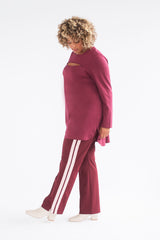 SEe rose go Peek-a-Boo Tunic Bordeaux plus size
