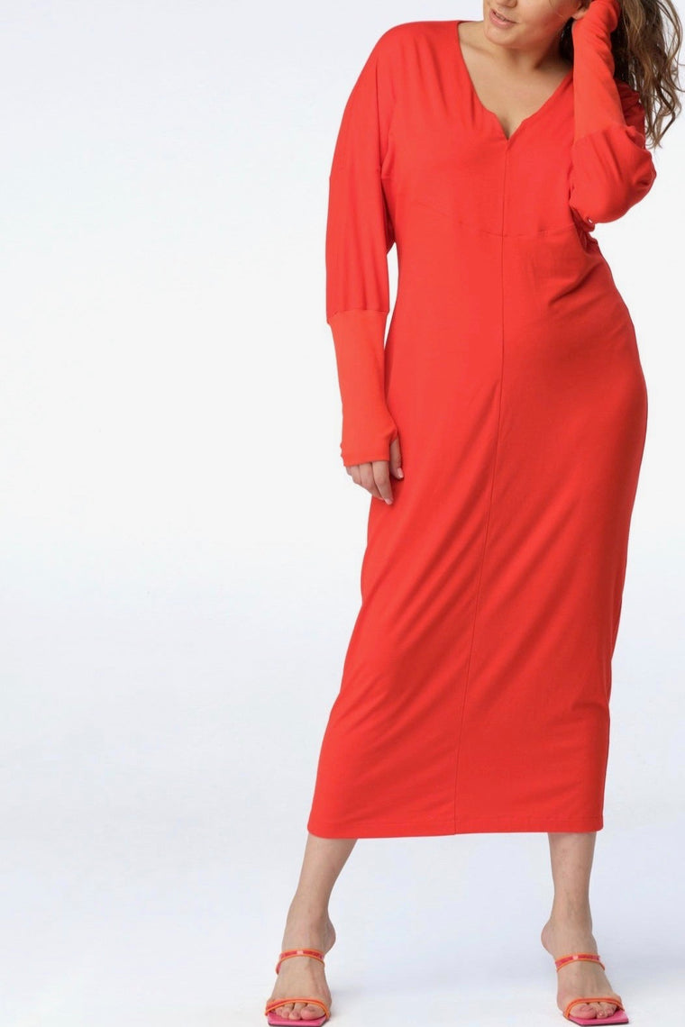 Shegul Katia Midi Dress -Hot Chili