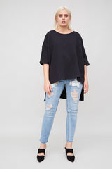 oak WIDE TEE PLUS size black coverstorynyc
