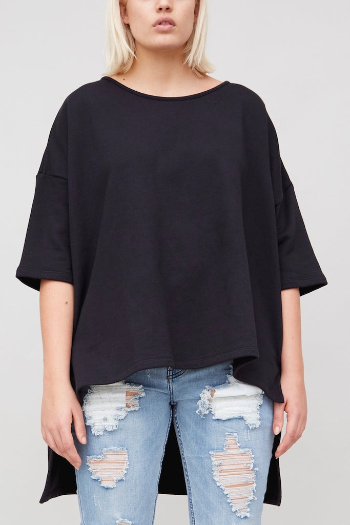 oak WIDE TEE PLUS size black coverstorynyc