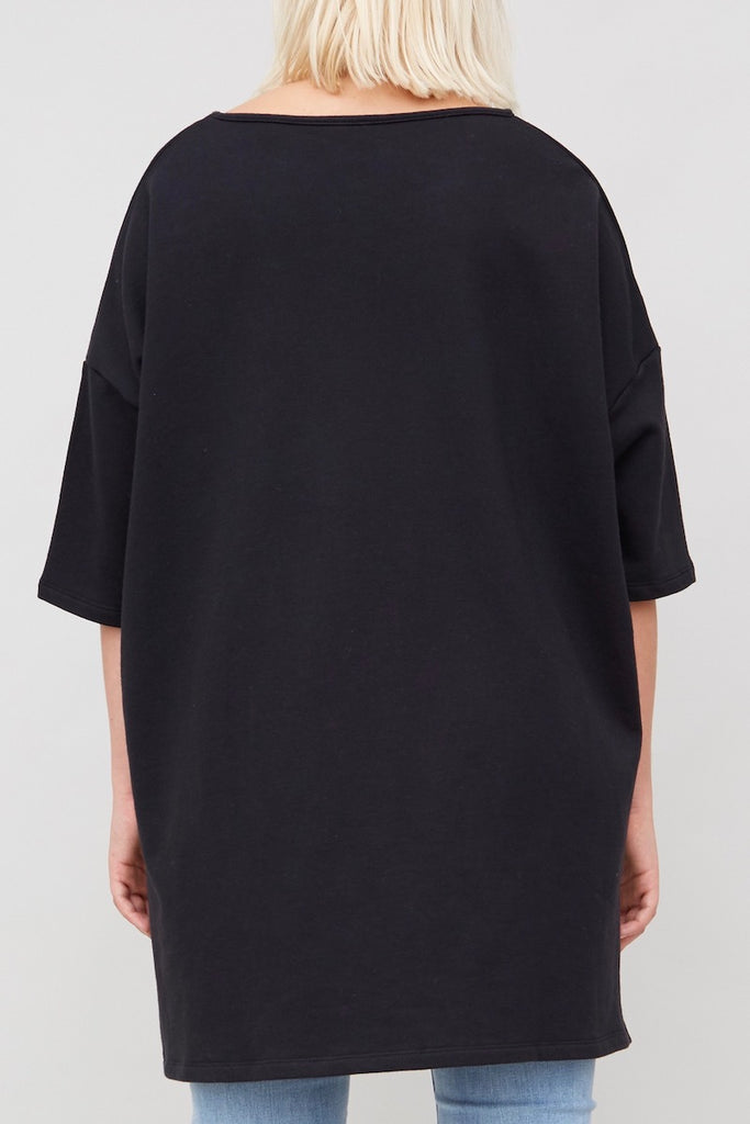 oak WIDE TEE PLUS size black coverstorynyc