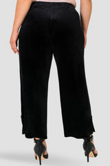 Standards & Practices Libby Velvet Wide Leg Pant plus size black CoverstoryNYC