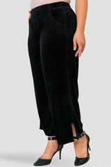 Standards & Practices Libby Velvet Wide Leg Pant plus size black