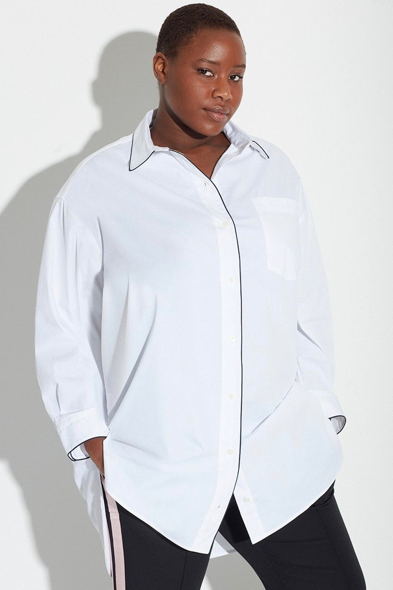See Rose Go Essential Tunic Shirt - White