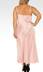 Standards & Practices - Michelle  Satin Slip Dress - Rose Pink