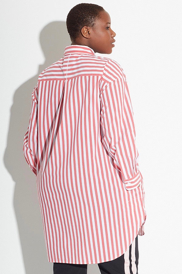 See Rose Go Essential Tunic Shirt - Poppy Stripe