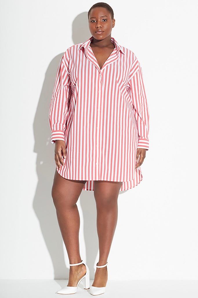 See Rose Go Essential Tunic Shirt - Poppy Stripe