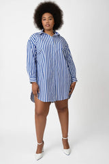 See Rose Go Essential Tunic Shirt - Cobalt Stripe