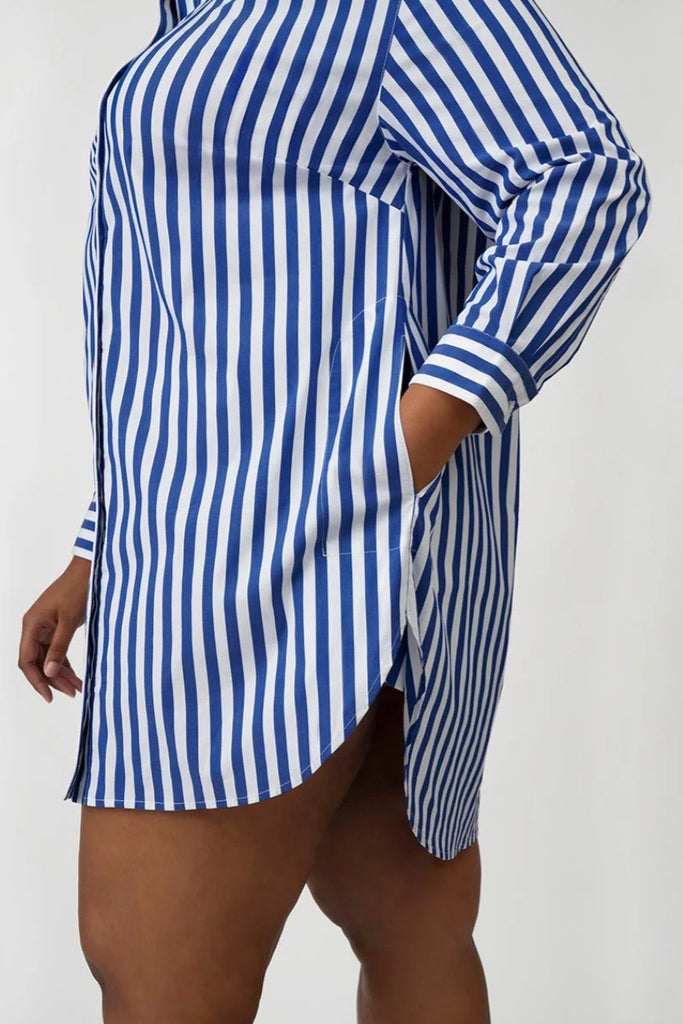 See Rose Go Essential Tunic Shirt - Cobalt Stripe