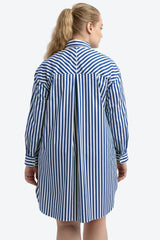 See Rose Go Essential Tunic Shirt - Cobalt Stripe