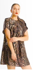 Shegul Angelina A-line Shift Dress - Leopard print