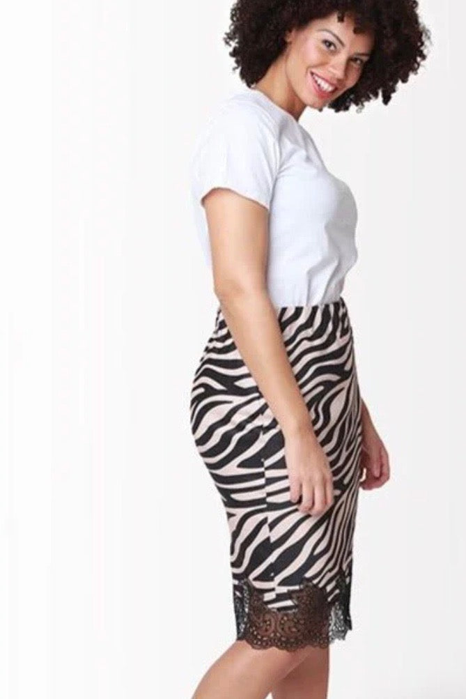 Shegul Zebra Pencil Skirt